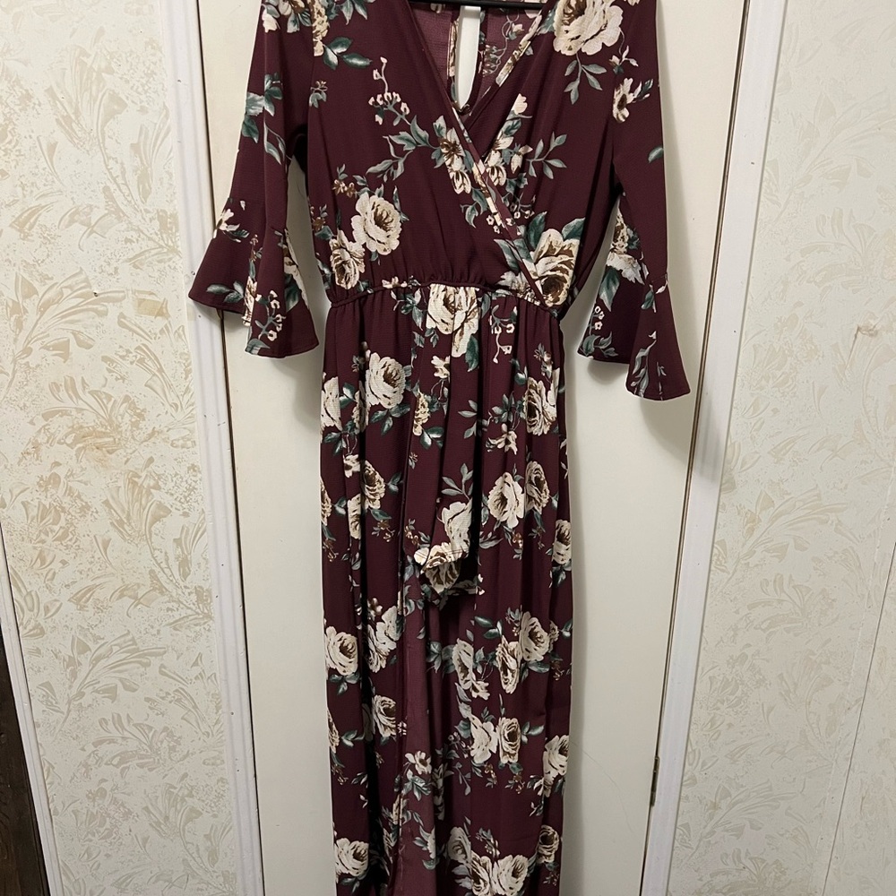 Floral Burgundy Maxi Dress